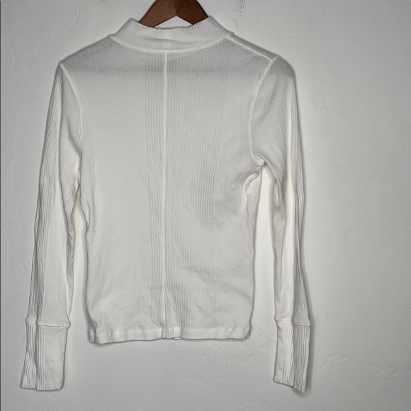 Intimately Free People Ribbed Mock Neck Long Sleeve Top White Size Large - Picture 5 of 5
